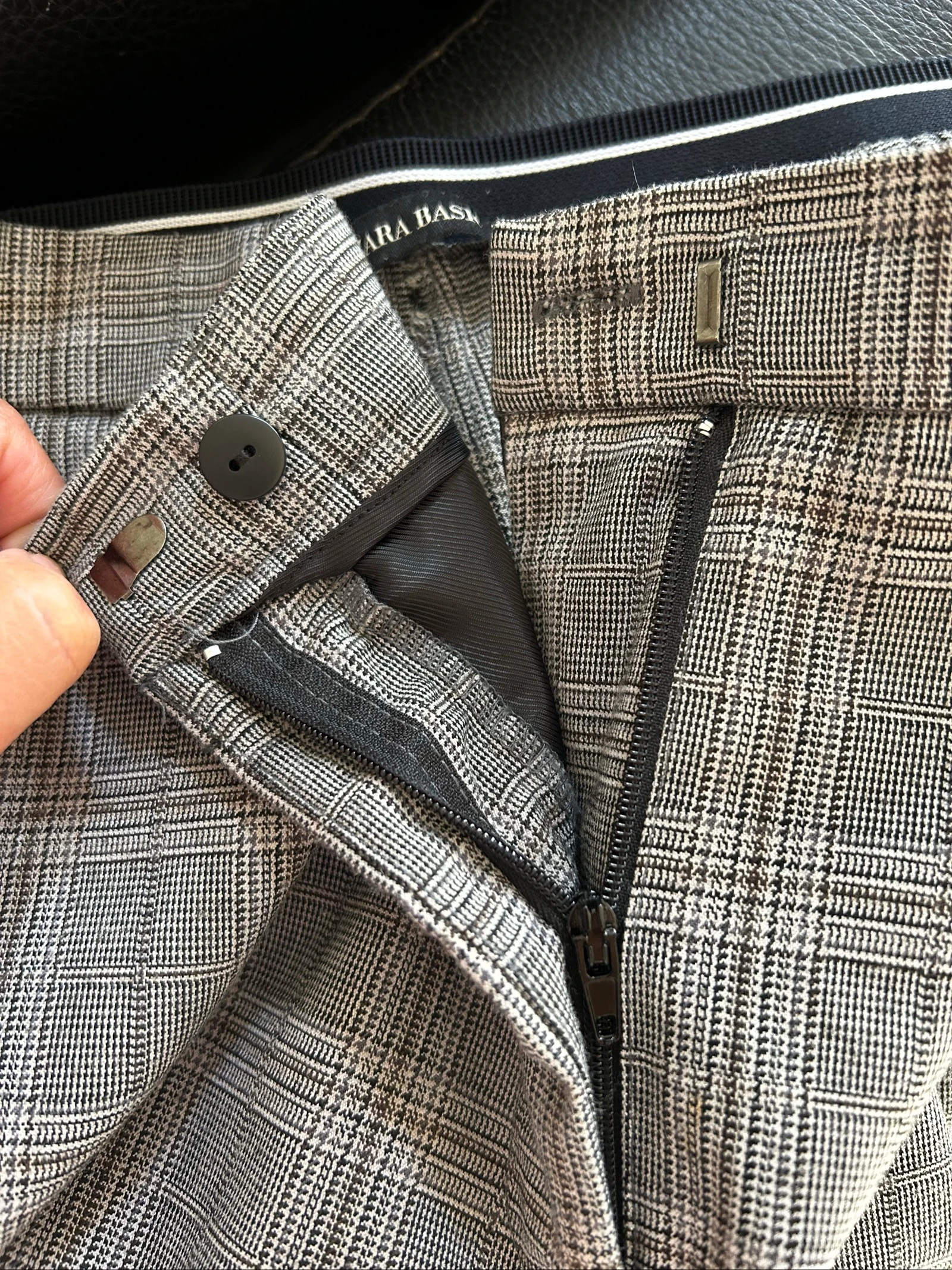 Zara Prince-of-Wales grey checkered trousers size L – photo 8